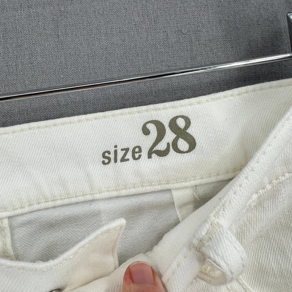 J. CREW Jeans Womens 28 White Rayner Wide Leg Cropped Denim Stretch - Picture 10 of 14